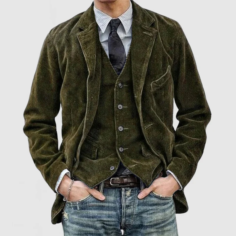Gary | Vintage-jacka och väst i corduroy för herr