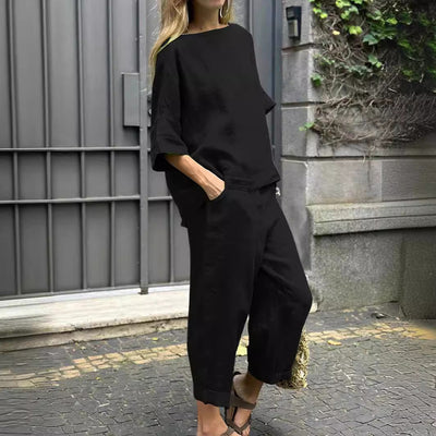 Ebba | Set i bomull och linne