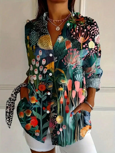 Simona | Färgglad blus med livfullt mönster
