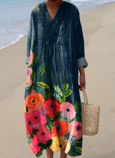 Amilia | Retro klänning med blommönster