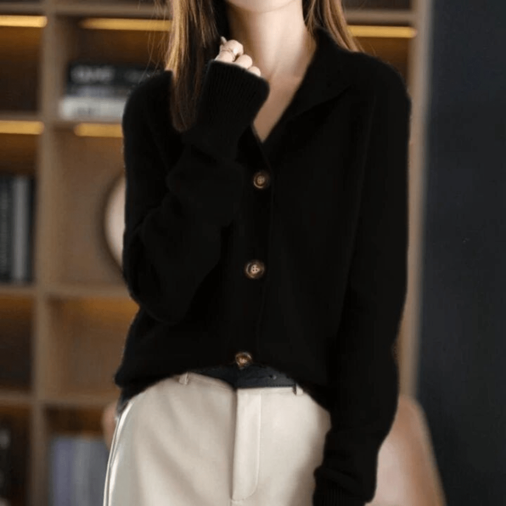 Anny | Lyxig Cashmere Stickad Kavaj