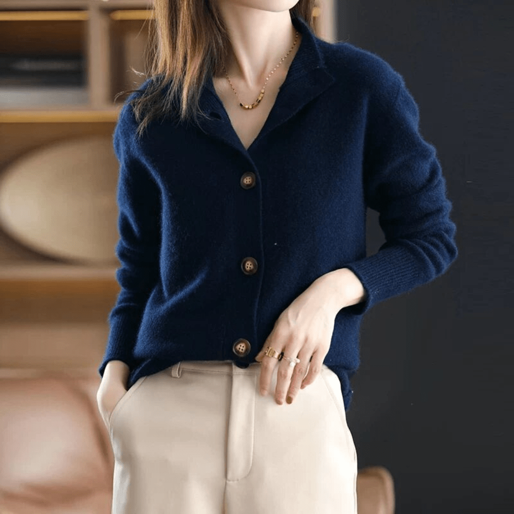 Anny | Lyxig Cashmere Stickad Kavaj