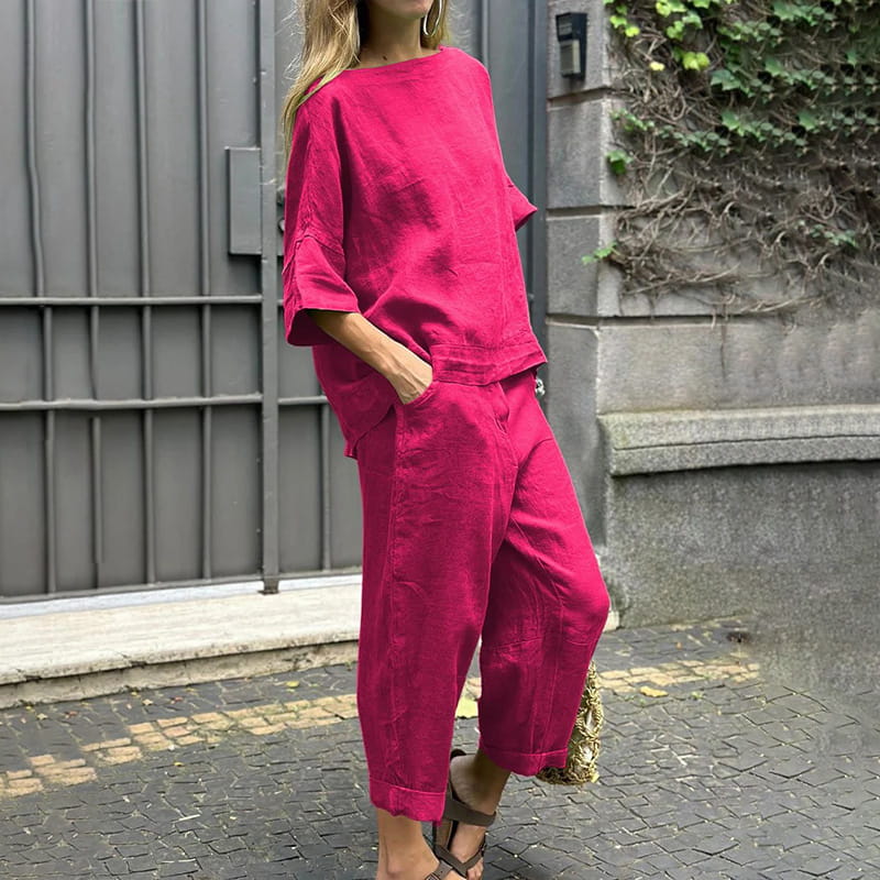 Ebba | Set i bomull och linne