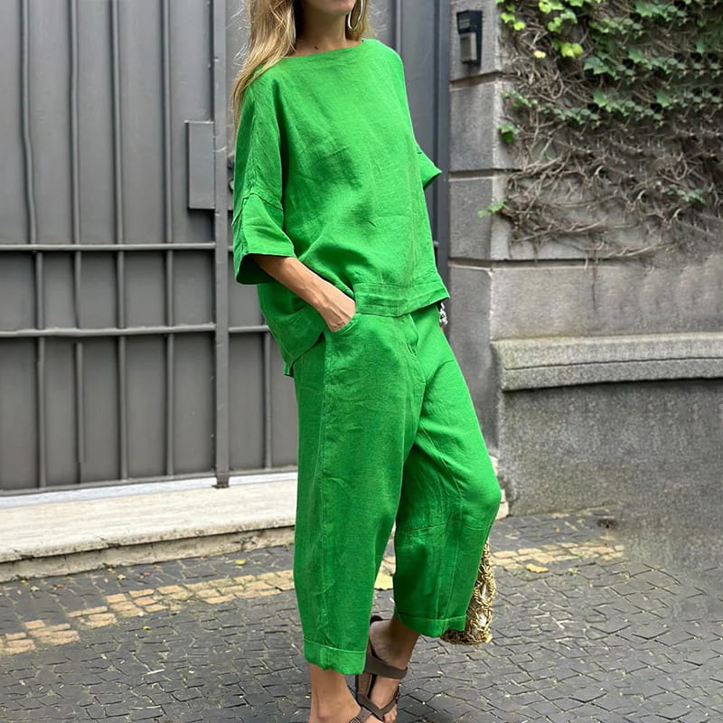 Ebba | Set i bomull och linne