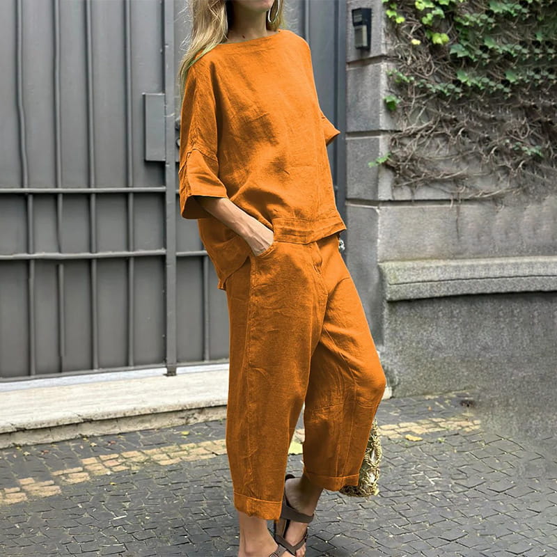 Ebba | Set i bomull och linne