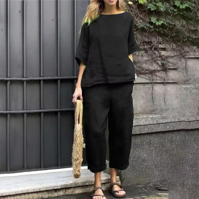 Ebba | Set i bomull och linne