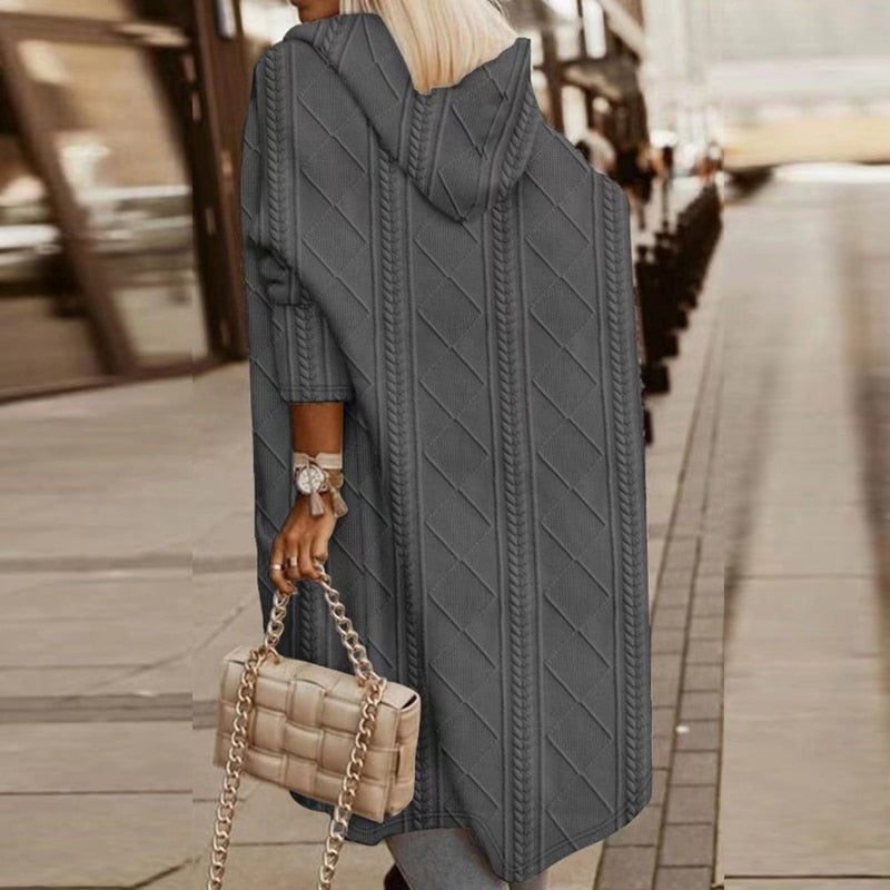 Jelone | Förlängd Längd Huva Cardigan