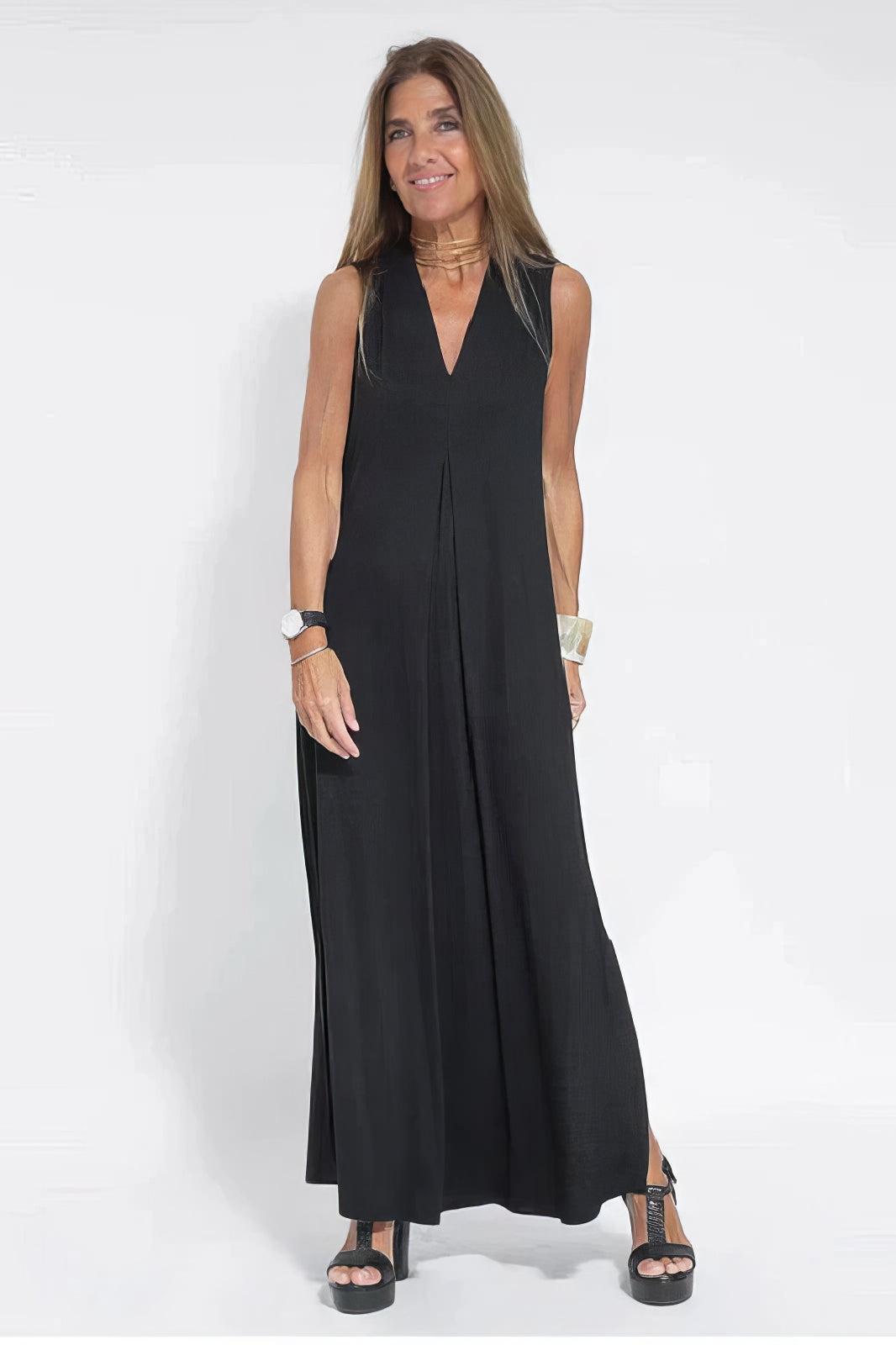 Luna | Elegant Långklänning med Gratis Matchande Cardigan
