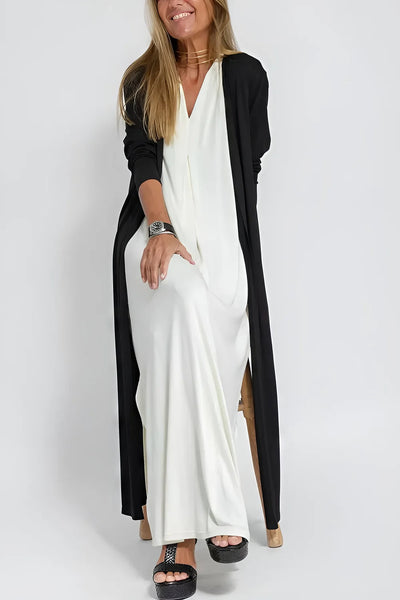 Luna | Elegant Långklänning med Gratis Matchande Cardigan