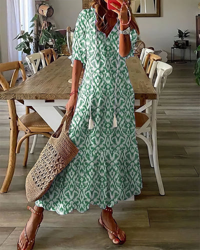Anisa | Boho Klänning med Mage Täckning