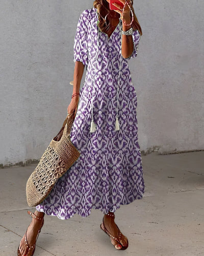 Anisa | Boho Klänning med Mage Täckning