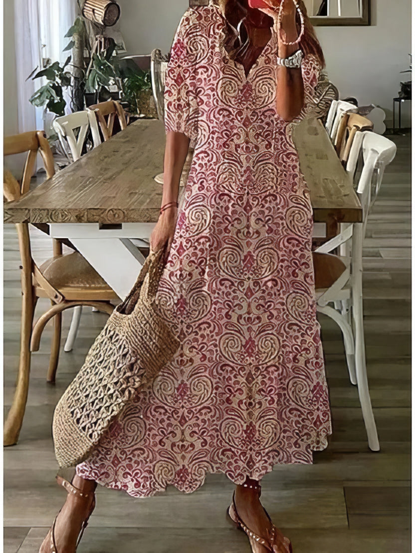Anisa | Boho Klänning med Mage Täckning