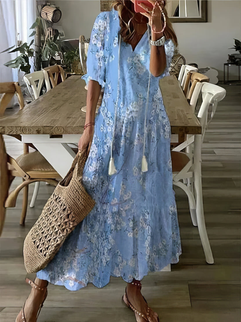 Anisa | Boho Klänning med Mage Täckning